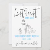海岸での最後の乾杯 ウィークエンド バチェロレッテ パーティー 招待状 (正面)