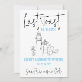 海岸での最後の乾杯 ウィークエンド バチェロレッテ パーティー 招待状