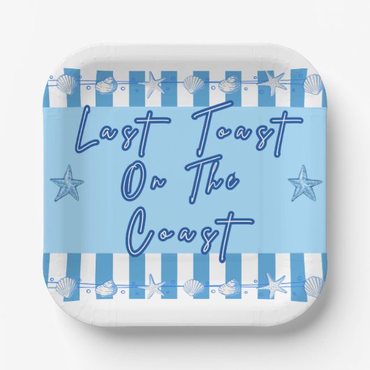 海岸での最後の乾杯 バチェロレッテの紙皿 ペーパープレート (正面)