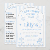海岸での最後の乾杯 バチェロレッテパーティーの招待状 招待状 (正面/裏面)