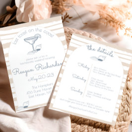 海岸での最後の乾杯 ビーチでの花嫁お別れウィークエンド 招待状