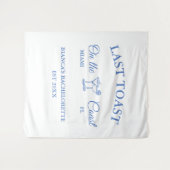 海岸での最後の乾杯 ビーチでの花嫁お別れパーティー タペストリー (正面(横))