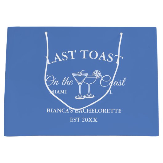 海岸での最後の乾杯 ビーチでの花嫁の最後の独身パーティー ラージペーパーバッグ (正面)