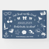 海岸での最後の乾杯　ビーチでの花嫁の最後の独身パーティー 横断幕 (横)