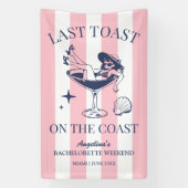 海岸での最後の乾杯 ビーチでの花嫁の最後の独身パーティー 横断幕 (縦)