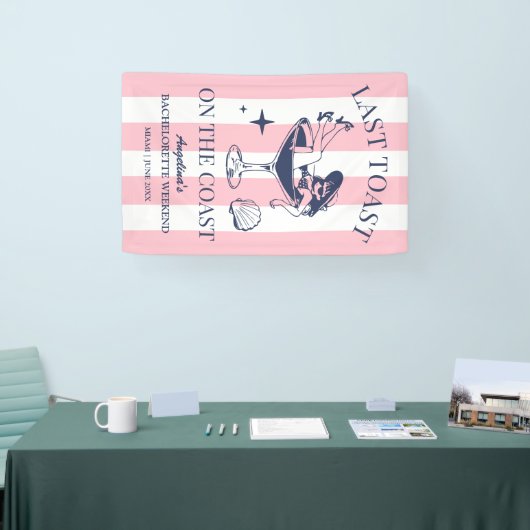 海岸での最後の乾杯　ビーチでの花嫁の最後の独身パーティー 横断幕 (トレードショー)