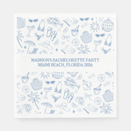 海岸での最後の乾杯 ブルー スタンダードランチョンナプキン