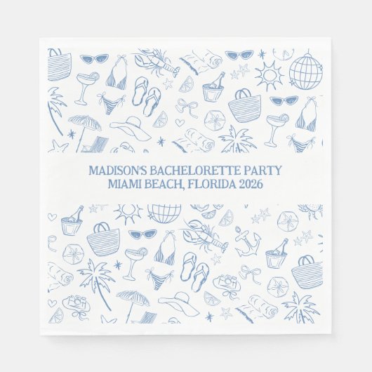 海岸での最後の乾杯 ブルー スタンダードランチョンナプキン (正面)