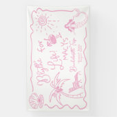 海岸での最後の乾杯 独身最後のパーティー 横断幕 (縦)