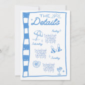 海岸での最後の乾杯　独身最後の女友達とのパーティー招待状 招待状 (裏面)