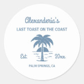 海岸での最後の乾杯 独身最後の祝い ラウンドシール (正面)