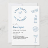 海岸での最後の乾杯 独身最後の週末 招待状 (正面)