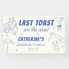 海岸での気まぐれな toast 誕生日パーティー 横断幕