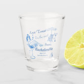 海岸でハンドドローされた最後のトーストバチェロレッテ ショットグラス (正面)