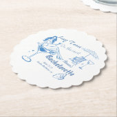 海岸でハンドドローされた最後のトーストバチェロレッテ ペーパーコースター (アングル)