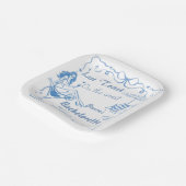 海岸でハンドドローされた最後のトーストバチェロレッテ ペーパープレート (傾斜あり)