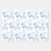 海岸でハンドドローされた最後のトーストバチェロレッテ ラッピングペーパーシート (正面2)