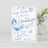 海岸でハンドドローされた最後のトーストバチェロレッテ 招待状 (スタンド正面)