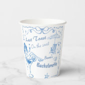 海岸でハンドドローされた最後のトーストバチェロレッテ 紙コップ (裏面)