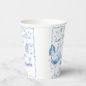 海岸でハンドドローされた最後のトーストバチェロレッテ 紙コップ (右)