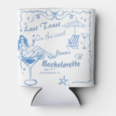 海岸でハンドドローされた最後のトーストバチェロレッテ 缶クーラー (正面)