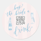 海岸で最後のトースト – 買花嫁が飲み物 ラウンドシール (正面)