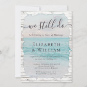 海岸で私たちはまだ愛を誓う フォト ヴォウ リニューアル 招待状 (正面)
