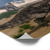 海岸で群がるイグアノドン恐竜 ポスター (角)