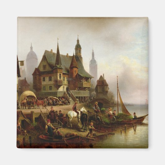 海岸で1872年 マグネット (正面)