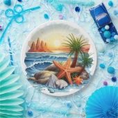 海岸で ペーパープレート (パーティー)