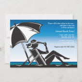 海岸に位置するパーティの招待状 招待状 (正面)