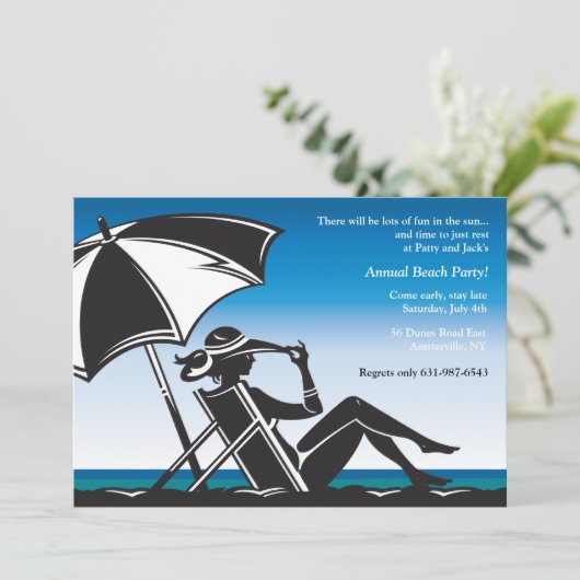 海岸に位置するパーティの招待状 招待状 (スタンド正面)