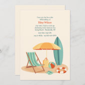 海岸に位置するパーティの招待状 招待状 (正面/裏面)