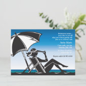 海岸に位置する退職のパーティの招待状 招待状 (スタンド正面)