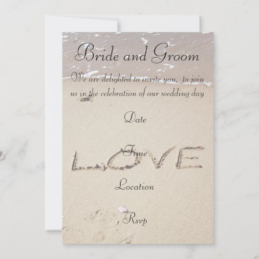 海岸に住む愛 招待状 (裏面)