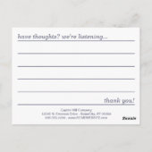 海岸に打ち上げられた波のコメントカード ポストカード (裏面)