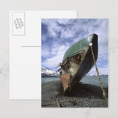 海岸に打ち上げられた難破船 ポストカード (正面/裏面)