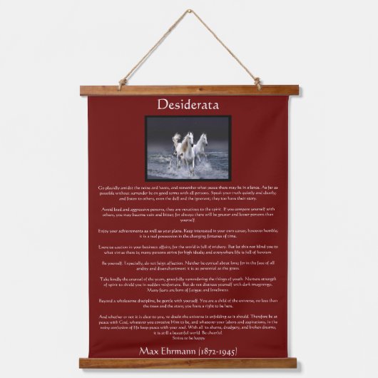 海岸に沿っランニングた白いアラビア馬の馬 吊り下げ型タペストリー (正面)