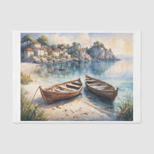 海岸に2つのrawbotsのパステルのコストビューで 薄葉紙 (正面)