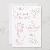 海岸のお洒落inviで手引きトーストのトースト 招待状 (正面)