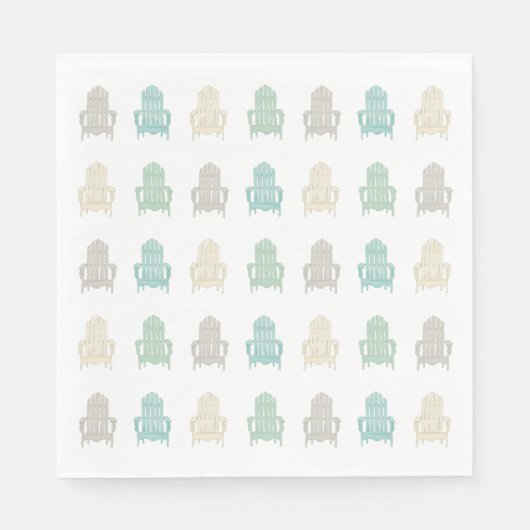 海岸のアディロンダックチェア レイクハウス ビーチハウス スタンダードランチョンナプキン (正面)