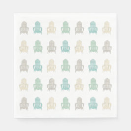 海岸のアディロンダックチェア 湖の家 ビーチハウス スタンダードランチョンナプキン