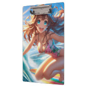 海岸のアニメサーファーガール クリップボード (左)