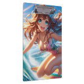 海岸のアニメサーファーガール クリップボード (右)