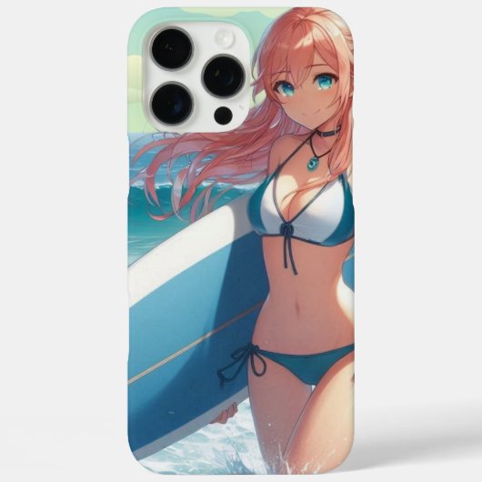 海岸のアニメサーファーガール Case-Mate iPhoneケース (裏面)
