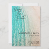 海岸のオーシャン サマー ビーチ デスティネーション ウェディング セーブザデート (正面)