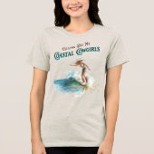 海岸のカウガールたちを集合 トライブレンドTシャツ (正面)