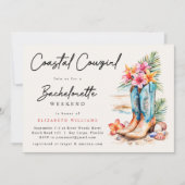 海岸のカウガールビーチ独身最後の週末 招待状 (正面)