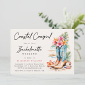 海岸のカウガールビーチ独身最後の週末 招待状 (スタンド正面)