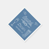 海岸のカウガール独身パーティウィークエンド スタンダードカクテルナプキン (角)